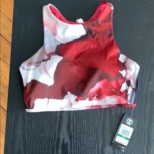 NWT Under armour crop tank top w/built-in- bra L